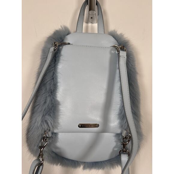 Rebecca Minkoff Backpack Womens Mini Light Blue Julian Convertible Faux Fur main image 11